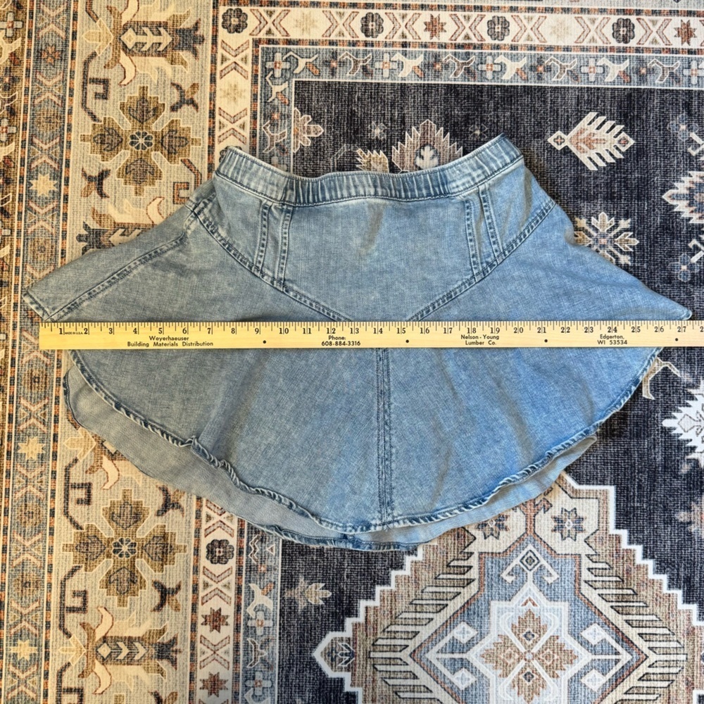 Aerie Mini Denim Flared Skirt Women’s Size Medium - Picture 11 of 11